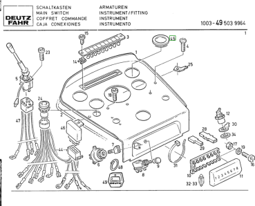 Preview: Deckel f. Armaturentafel / Kotflügel Deutz 0237 2747